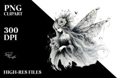 Gothic Fairy Watercolor Washed Elements Clipart Product Image 3