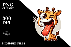 Goofy Cartoon Giraffe PNG Product Image 2