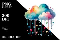 Vlentines Hearts Cloud Sublimation|Clipart Product Image 2