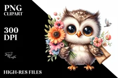 cute Baby Owl Excited Smiling | Sublimation | Clipart Product Image 1