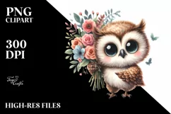 cute Baby Owl Excited Smiling | Sublimation | Clipart Product Image 1