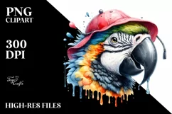 Whimsical Macaw Portrait | Sublimation Clipart Product Image 1