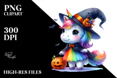 Baby Unicorn Dressed for Halloween PNG Product Image 2