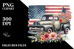 Watercolor Vintage Pickup Truck Product Image 3
