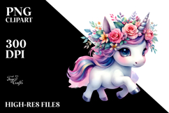 Cute Running Unicorn PNG Product Image 2