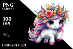 Running Baby Unicorn, PNG Product Image 2