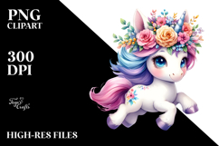 Baby Unicorn Jumping PNG Product Image 2