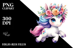 Baby Unicorn Jumping PNG Product Image 2