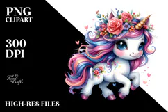 Baby Unicorn Running PNG Product Image 2
