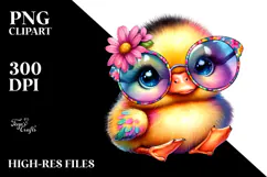 Funny Baby Duck with Sunglasses PNG Product Image 2
