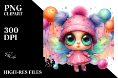 Crazy Cute Fairy Balloon PNG Product Image 2