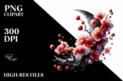 Shiny Cherry Blossom Wood Clipart Product Image 3