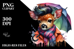 Aggressive Deer with Cool Haircut, Umbrella Theme, PNG Product Image 2