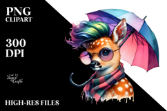 Aggressive Deer with Cool Haircut, Umbrella Theme, PNG Product Image 2