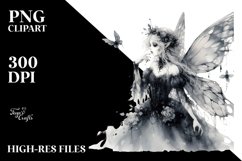 Gothic Fairy Watercolor Washed Edges Clipart Product Image 3