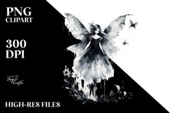 Gothic Fairy Watercolor Washed Edges Clipart Product Image 3