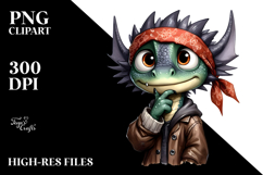 Expressive Dragon with Bandana | Clipart Product Image 2