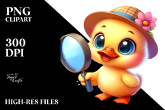 Smiling Cute Duck Magnifying PNG Product Image 2