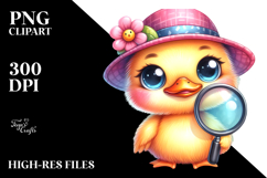 Smiling Cute Duck Magnifying PNG Product Image 2