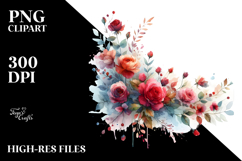 Colorfull Horizontal Frame with Red Roses | Clipart Product Image 2