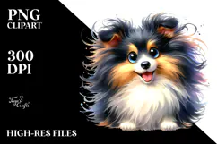 Cute Cartoon Shetland Sheepdog, PNG Product Image 2