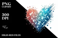 Heart Made of Broken Diamond PNG Product Image 2