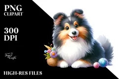 Cute Cartoon Shetland Sheepdog PNG Product Image 2