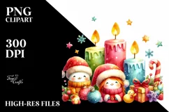 Vibrant Christmas Candles PNG Product Image 3