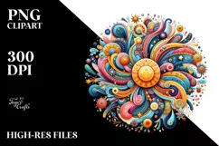 Colorful Watercolor Whimsical Sun Clipart Product Image 3