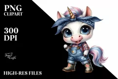 a Baby Unicorn with Bandana Clipart Product Image 1