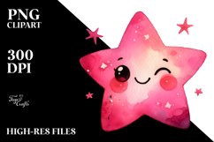 Simple Pinkish Smiling Star PNG Product Image 2