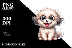 Enthusiastic Watercolor Bichpoo | Clipart Product Image 1