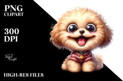 Enthusiastic Watercolor Bichpoo | Clipart Product Image 1