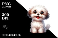 Enthusiastic Watercolor Bichpoo | Clipart Product Image 3