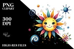 Simple Colorfull Whimsical Sun PNG Product Image 2