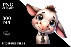 Funny Baby Donkey Lamb with Tie | Sublimation | Clipart Product Image 2
