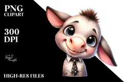 Funny Baby Donkey Lamb with Tie | Sublimation | Clipart Product Image 2