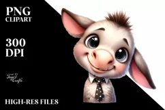 Funny Baby Donkey Lamb with Tie | Sublimation | Clipart Product Image 1