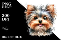 Happy Watercolor Baby Yorkshire Terrier PNG Product Image 2