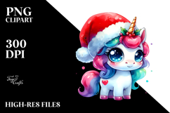 Vibrant Santa Hat Unicorn PNG Product Image 2