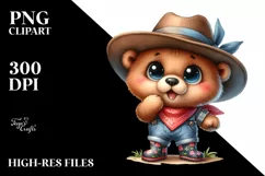 Expressive Baby Bear Standing | Sublimation | Clipart Product Image 3