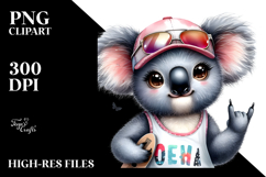 Cute Baby Koala with Rocker Look, PNG Product Image 2