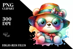 Cute Baby Bear with Sunglasses | Clipart Product Image 3