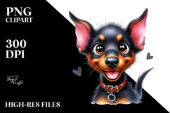 Watercolor Baby Doberman Pinscher, Vibrant PNG Product Image 2