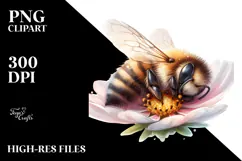 Digital Watercolor Baby Bee PNG Product Image 2