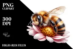 Digital Watercolor Baby Bee PNG Product Image 2