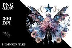 Gothic Fairy on Star PNG Product Image 2