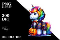 Vibrant Unicorn Halloween Costume Clipart Product Image 2