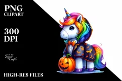 Vibrant Unicorn Halloween Costume Clipart Product Image 1