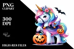 Vibrant Unicorn Halloween Costume Clipart Product Image 1